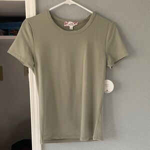Pink Republic Olive-Green Crew Neck Short Sleeve Tee
